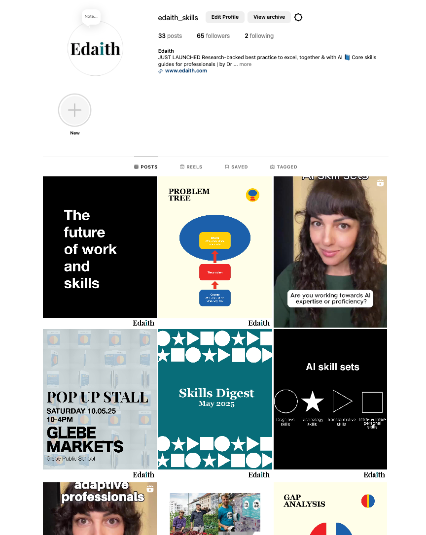 The new Instagram page