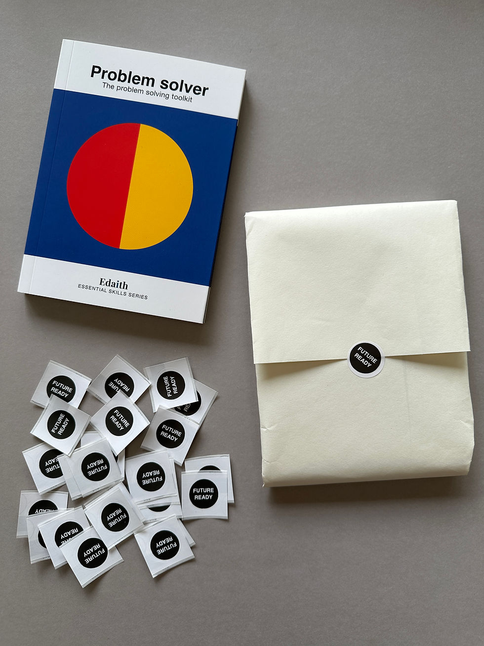 Every copy of the Problem Solver purchased online is being sent wrapped and sealed with a sticker made by Edaith.
